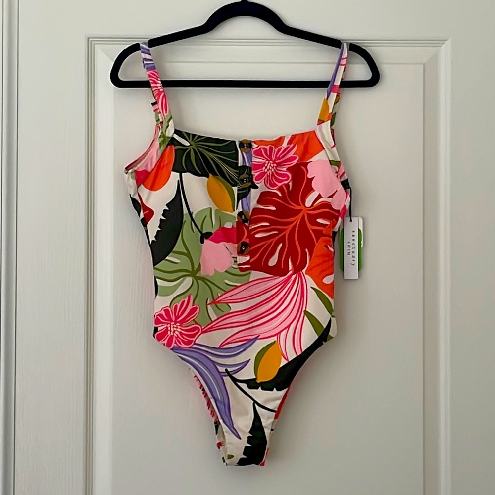 NWT Sanctuary Floral One Piece Bathing Suit Size M